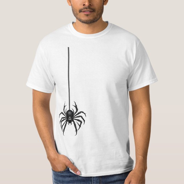 Spider with Cobweb Line T-Shirt – Spooky HaT-Shirt (Front)