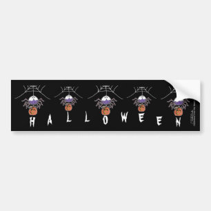 Spider with Jack-O-Lantern Bumper Sticker