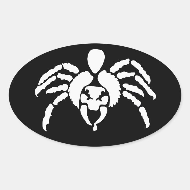Spider With Venom on Fang Oval Sticker (Front)