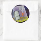 Spider with Web & RIP Marker Classic Round Sticker (Bag)