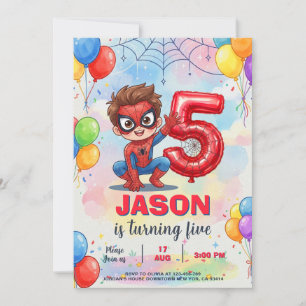 Spiderman birthday invitation