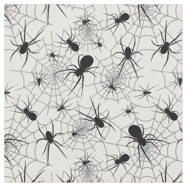Spiders and cob webs custom colour fabric (Close Up)