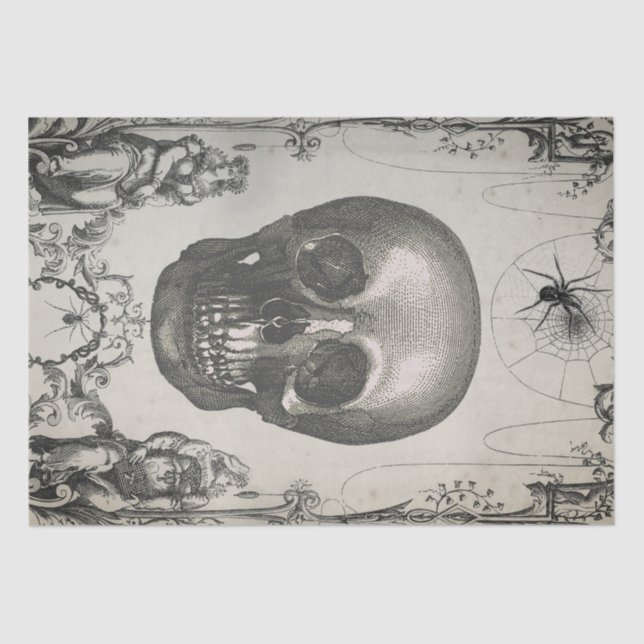Spiders and Skull  Victorian Tissue Paper (Front)