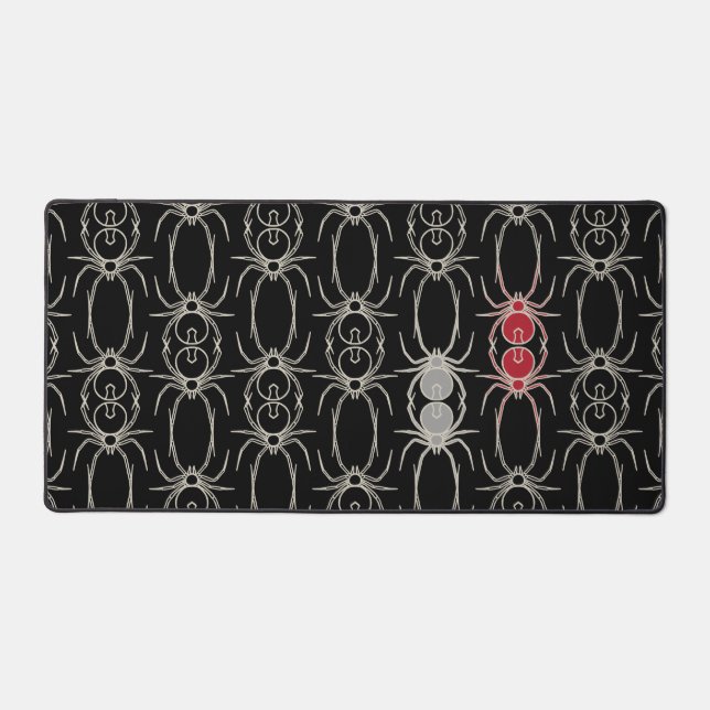 Spiders - Bat Black and Bone White Desk Mat (Front)