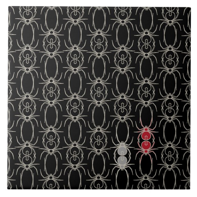 Spiders - Bat Black and Bone White Tile (Front)