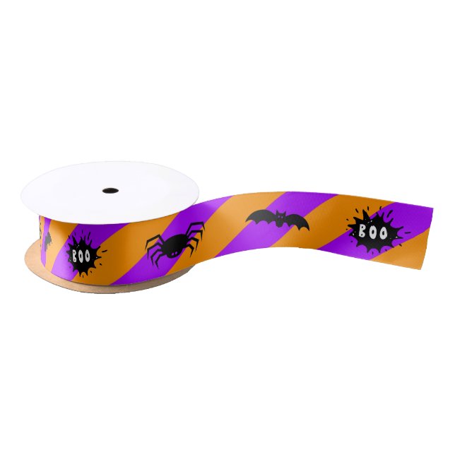 Spiders, bats and boo! Ribbon Satin Ribbon (Spool)