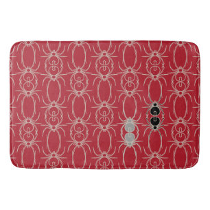 Spiders - Blood Red and Bone White Bath Mat
