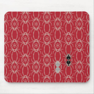 Spiders - Blood Red and Bone White Mouse Pad