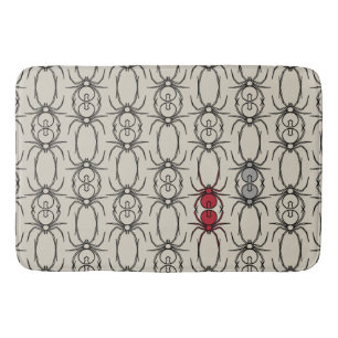 Spiders - Bone White and Bat Black Bath Mat