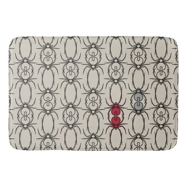 Spiders - Bone White and Bat Black Bath Mat (Front)