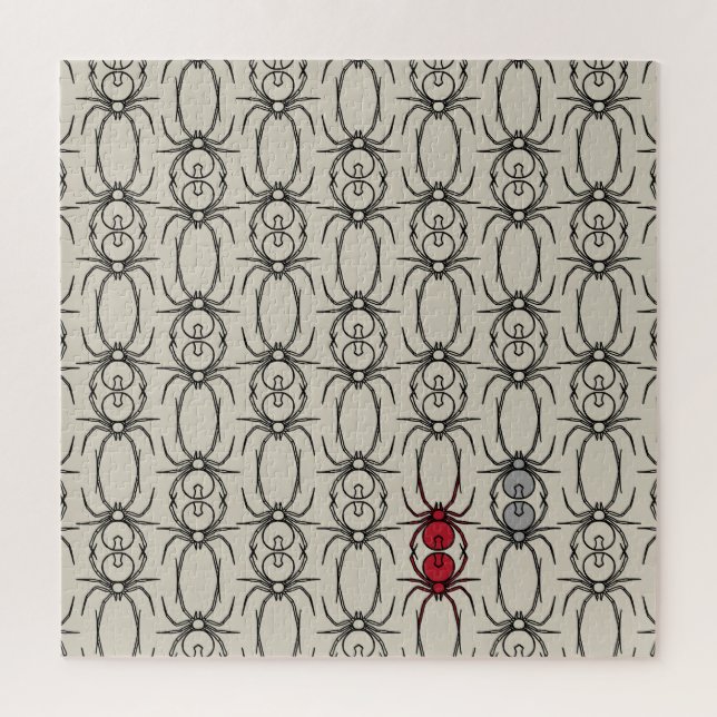 Spiders - Bone White and Bat Black Jigsaw Puzzle (Vertical)