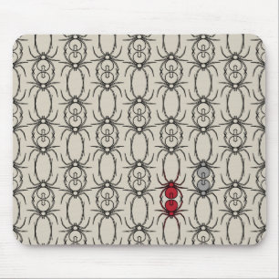Spiders - Bone White and Bat Black Mouse Pad