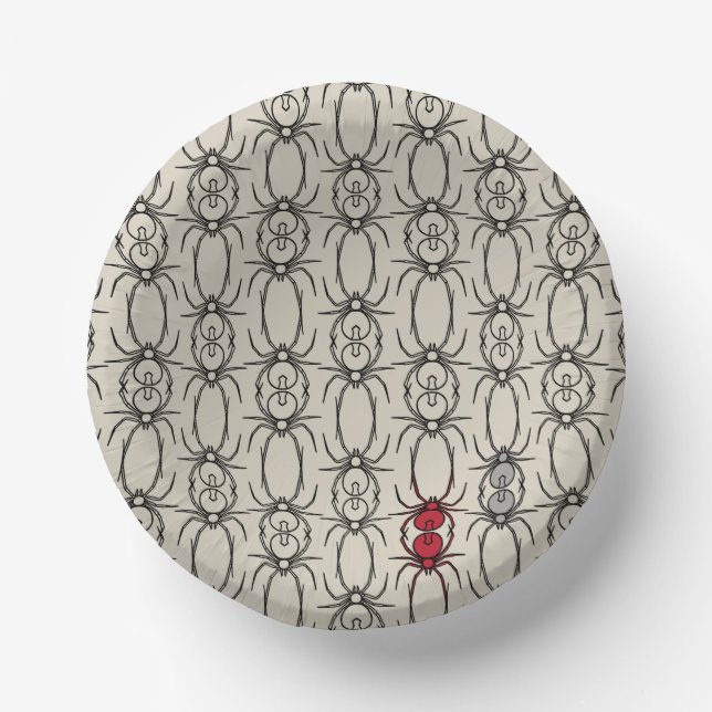 Spiders - Bone White and Bat Black Paper Plate (Front)