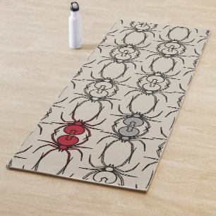 Spiders - Bone White and Bat Black Yoga Mat
