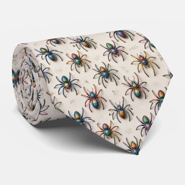 Spiders Faux Silk | Insect Enthusiast Tie (Rolled)