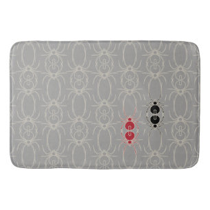 Spiders - Ghost Grey and Bone White Bath Mat