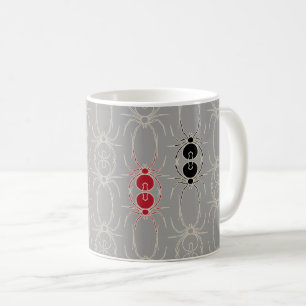 Spiders - Ghost Grey and Bone White Coffee Mug