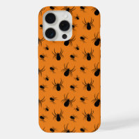 Spiders Halloween pattern Black and Orange