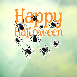 Spiders Happy Halloween Black and Orange