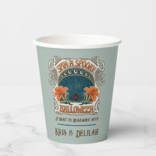 Spiders & Lilies Spooky Halloween Personalised Paper Cups