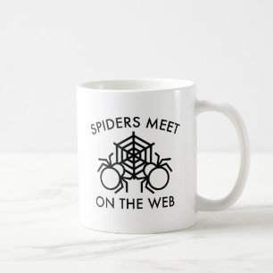 Spiders Meet On The Web Coffee Mug