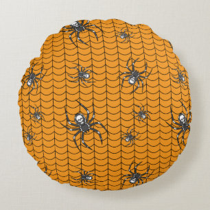 Spiders on Parade Round Pillow