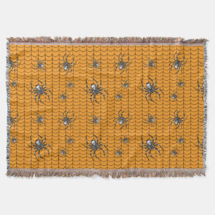Spiders on Parade Throw Blanket