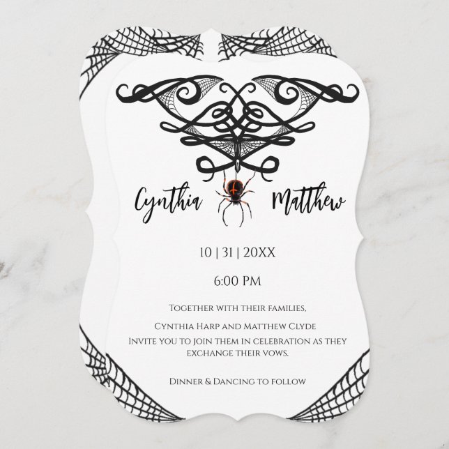 Spiders Web Wedding Invitation  (Front/Back)