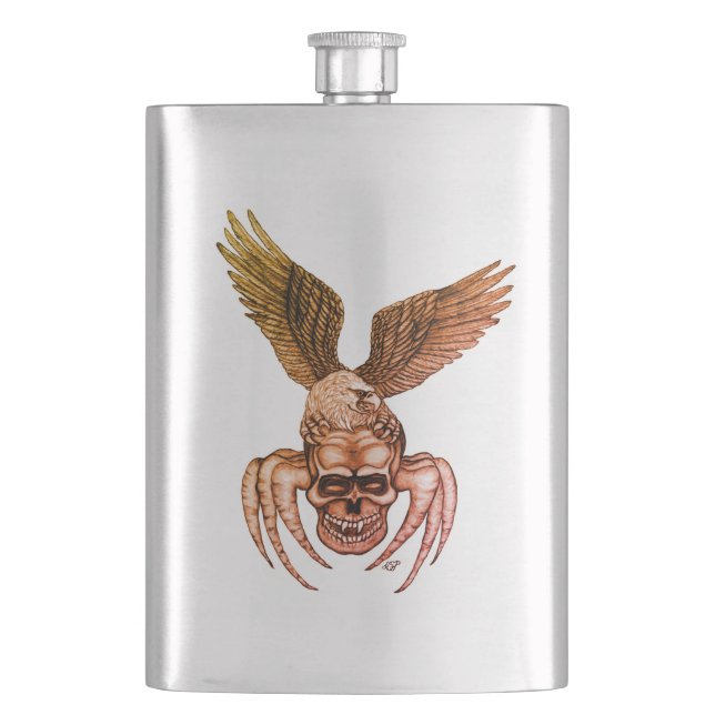 Spiderskull with Eagle Hip Flask (Front)