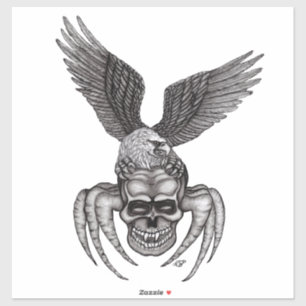 Spiderskull with Eagle in Tattoo-style