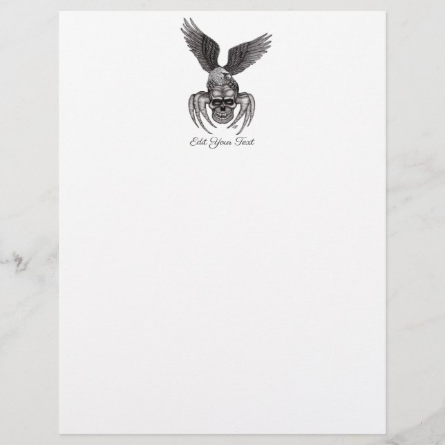 Spiderskull with Eagle in Tattoo-style Letterhead (Front)