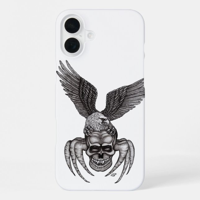 Spiderskull with Eagle iPhone Case (Back)