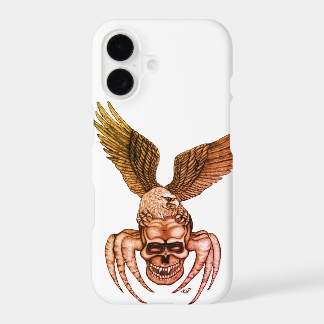 Spiderskull with Eagle iPhone Case (Back)