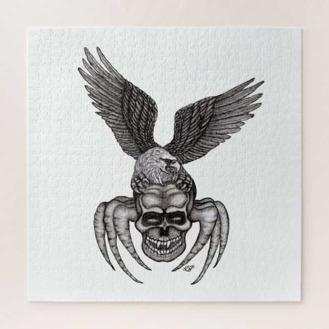 Spiderskull with Eagle Jigsaw Puzzle (Vertical)