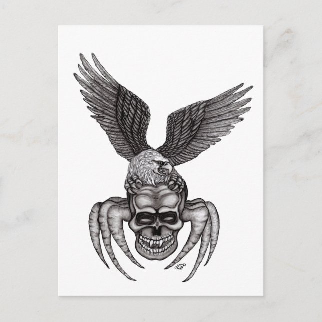 Spiderskull with Eagle Postcard (Front)