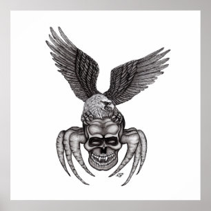 Spiderskull with Eagle Poster