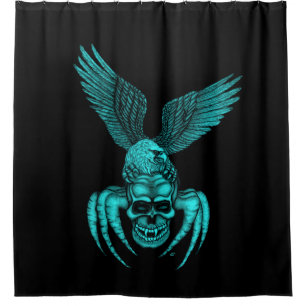 Spiderskull with Eagle Shower Curtain
