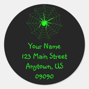 Spiderweb Address Label (Green / Black)