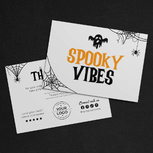 Spiderweb Candle Spooky Vibes Halloween Thank You Card