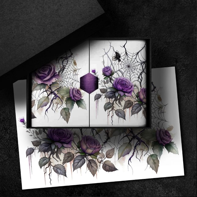 Spiderweb Elegance | Creepy Beautiful Rose Floral Tissue Paper (Creator Uploaded)