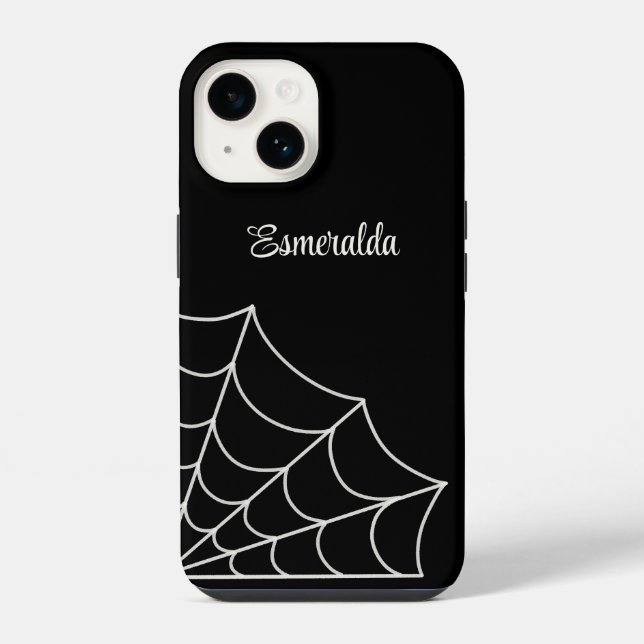 Spiderweb Goth Style Personalised iPhone Case (Back)