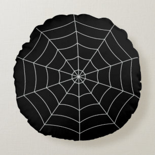 Spiderweb Gothic Halloween Round Cushion