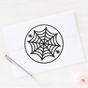 Spiderweb Halloween Classic Round Sticker