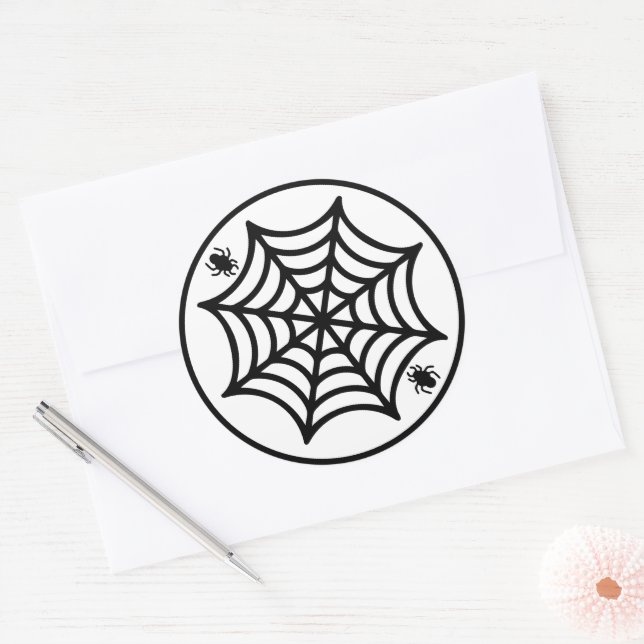 Spiderweb Halloween Classic Round Sticker (Envelope)