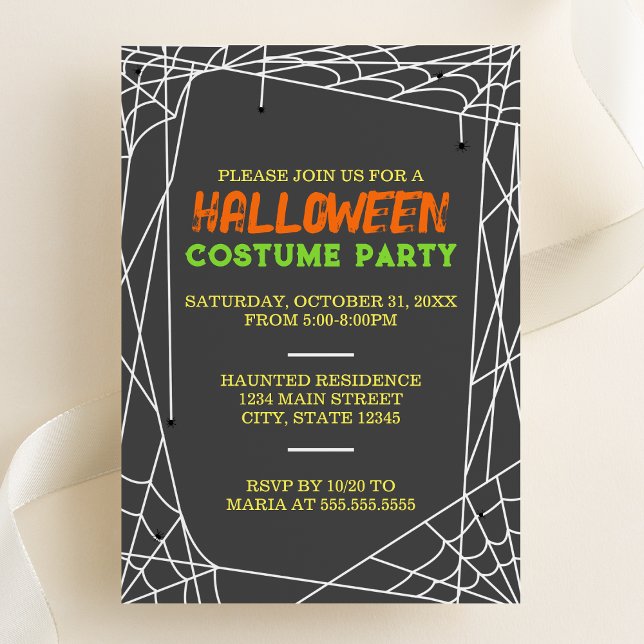 Spiderweb Halloween Party Invitation (Creator Uploaded)
