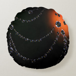 Spiderweb jewels round throw pillow