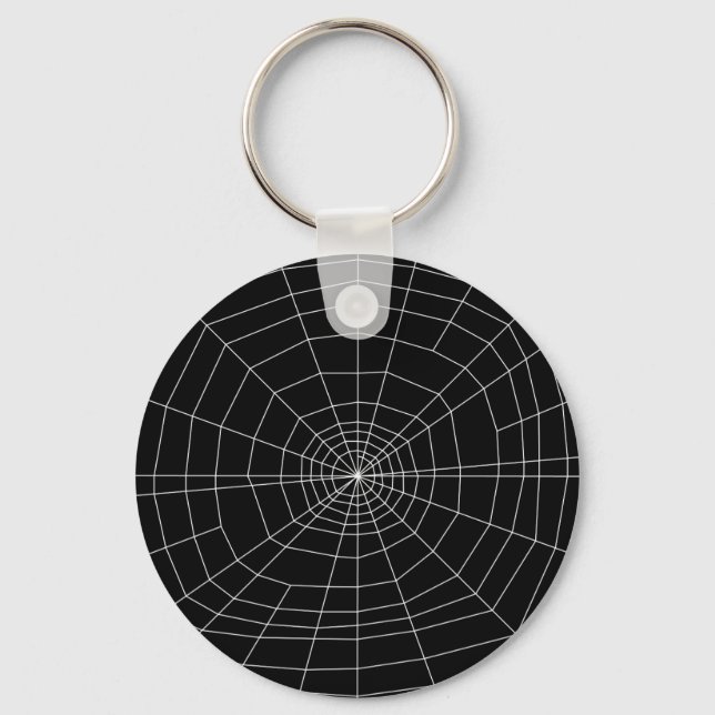 spiderweb on Black Key Ring (Front)