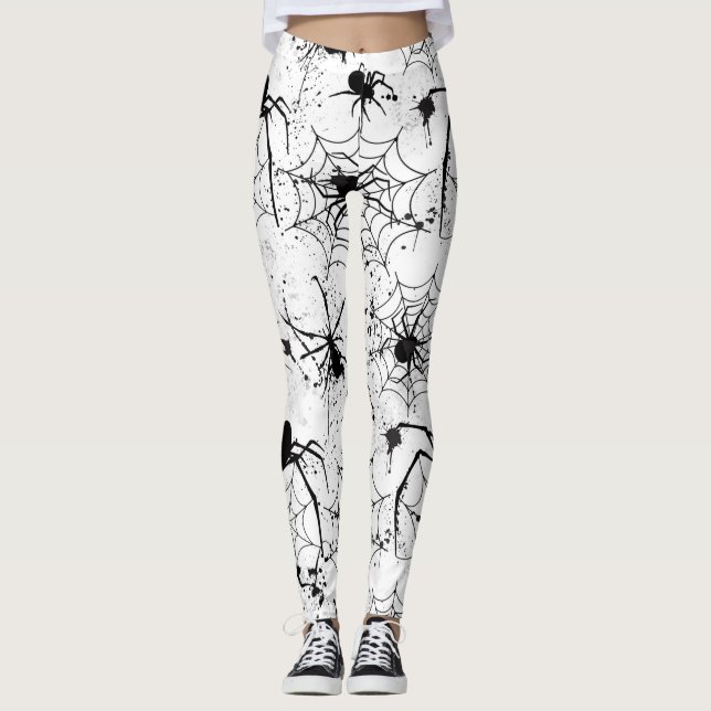 Spiderweb Pattern Halloween  Leggings (Front)