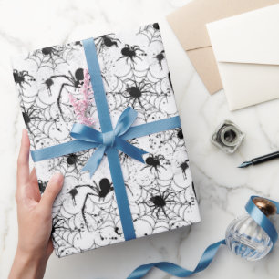 Spiderweb Pattern Halloween Wrapping Paper
