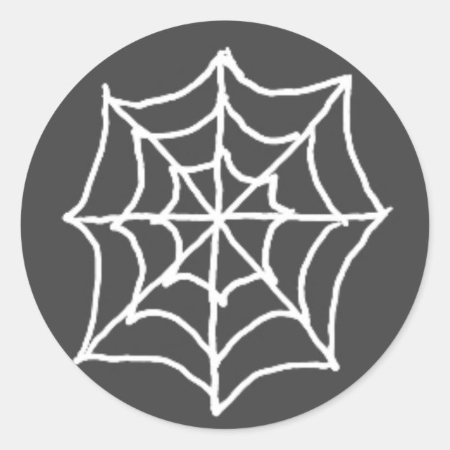 Spiderweb Round Stickers (Dark Grey & White) (Front)